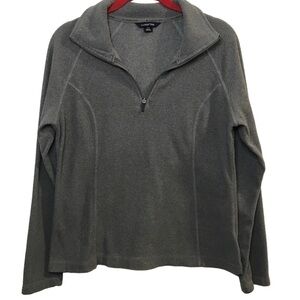 LANDS’ End 1/2 zip fleece gray pullover. Size Small
